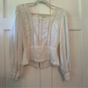 Vintage Elegant cream Lace Blouse